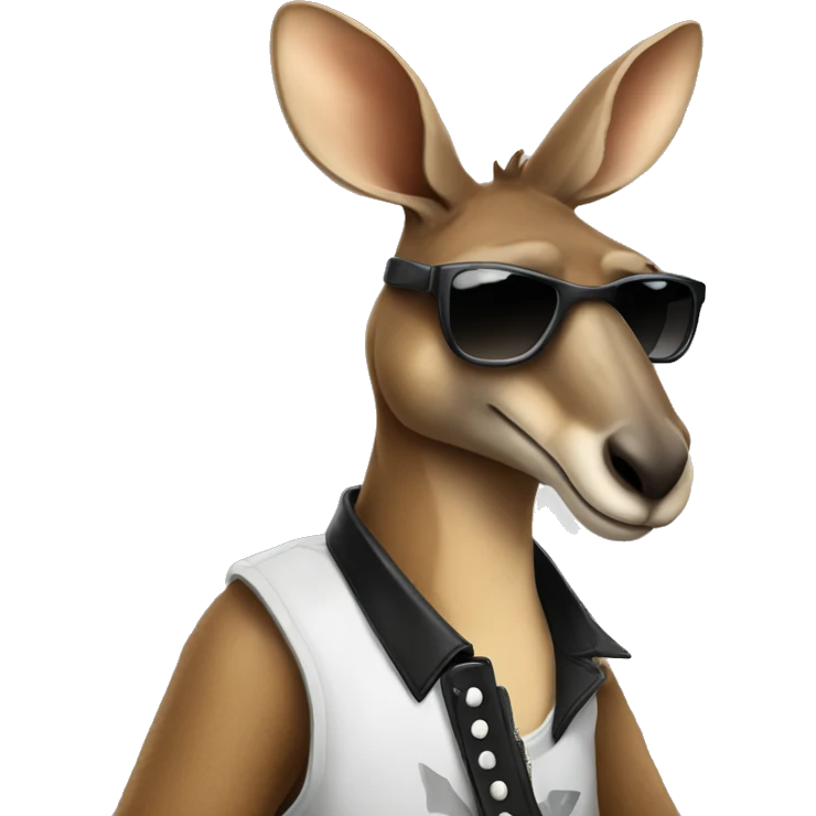 Rock star kangaroo  emoji