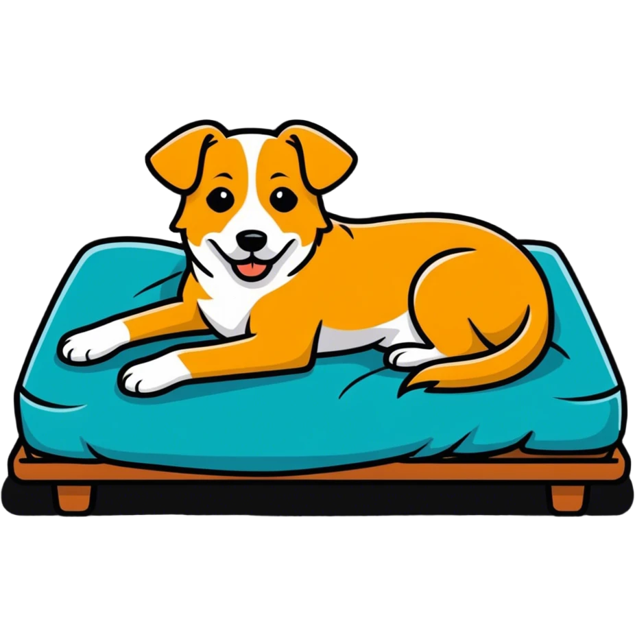 Dog on the bed emoji