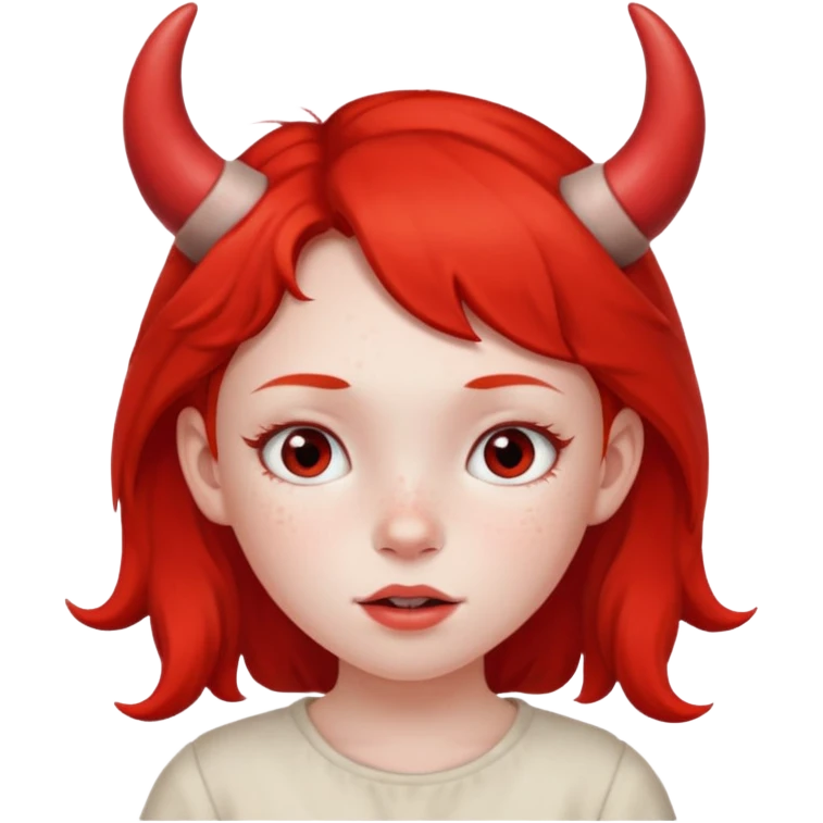 girl kid with small red horns emoji