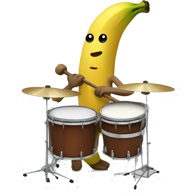 A banana playing the drums emoji