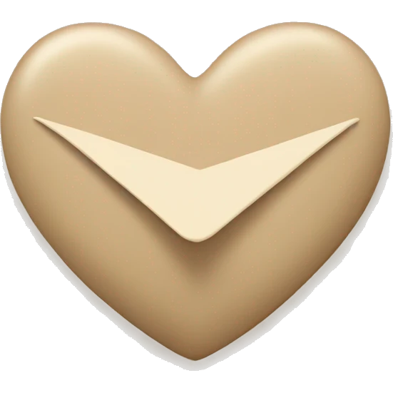 beige letter with beige heart emoji