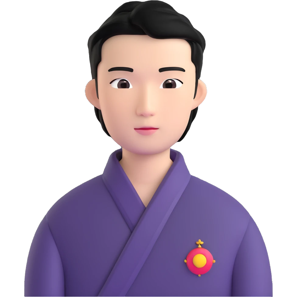 black haired handsome Chinese man emoji