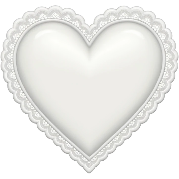 White heart with a lace white border emoji