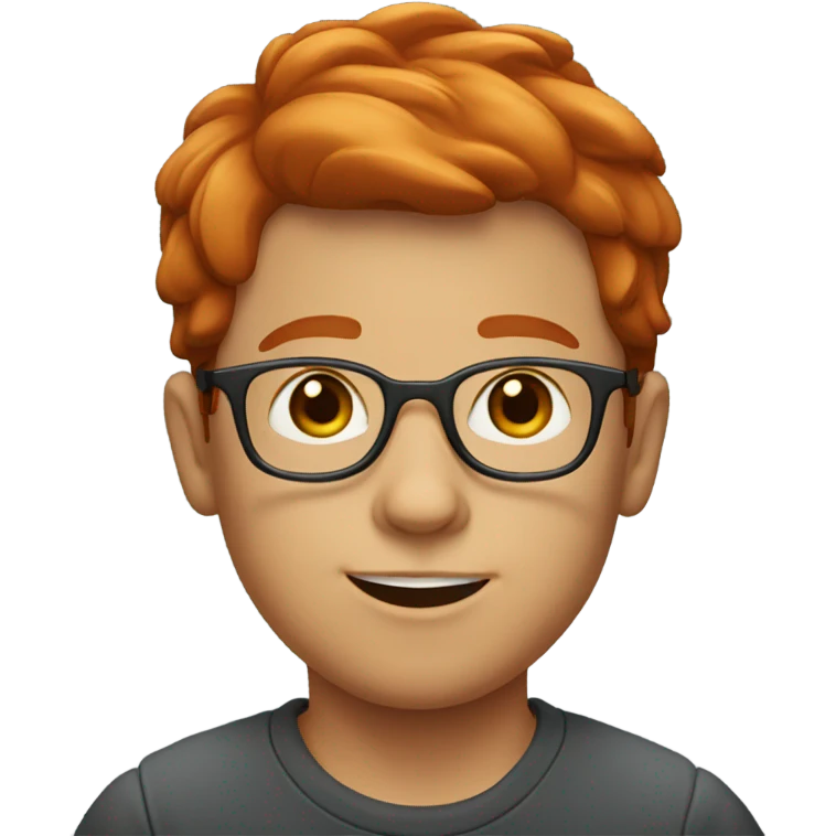 Red headed boy with glasses emoji