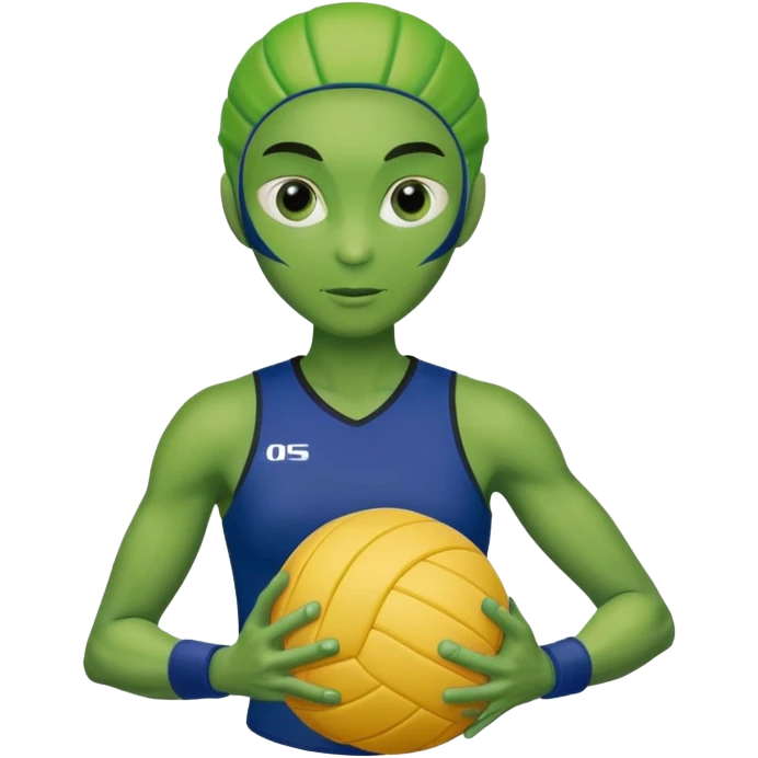 volleyball player, alien, with volleyball ball emoji