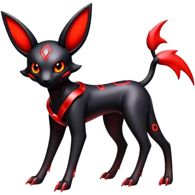 Futuristic Umbreon-Houndoom-Genesect-Pokémon-Fakémon-hybrid-creature emoji