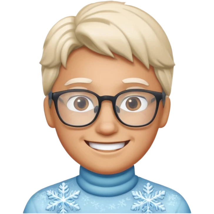 Смайл замёрзший в очках улыбается emoji