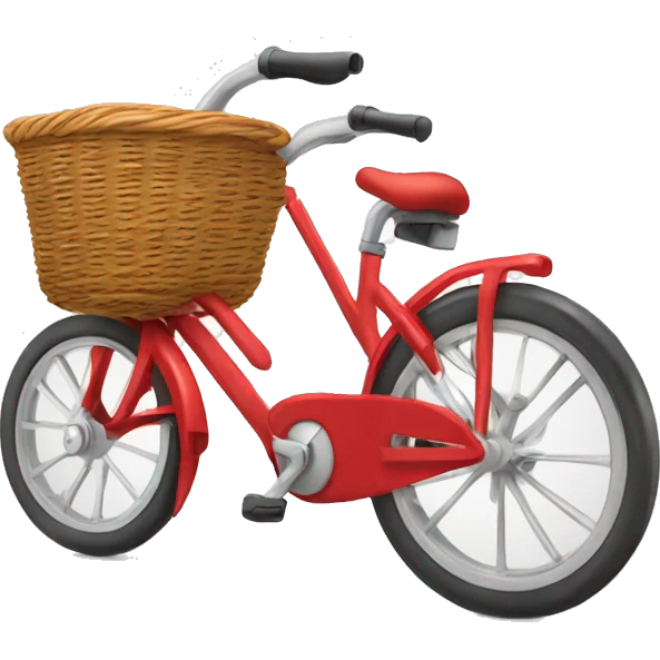 red bycycle with basket emoji