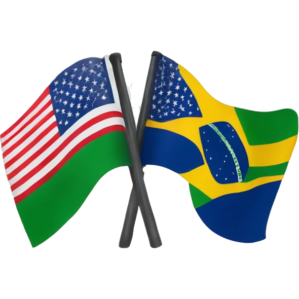 half brazil and half usa flag🇧🇷🇺🇸 simple perfect 50/50 emoji