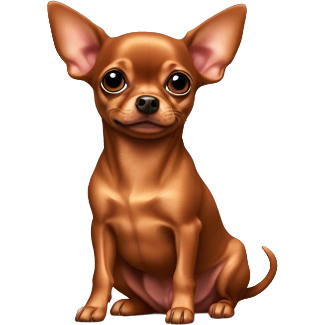 Solid Copper color Chihuahua min pin dog  emoji