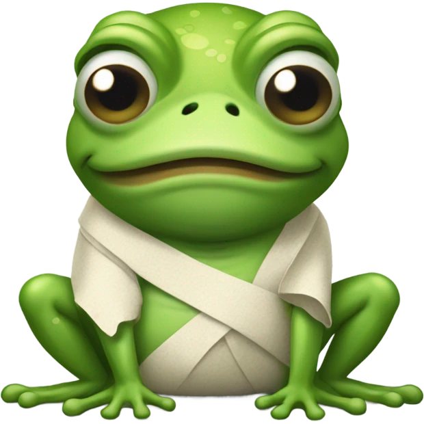 Sick Frog with bandaged belly emoji