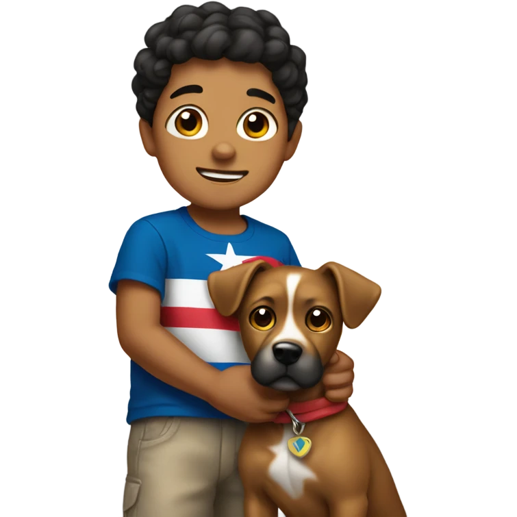 puerto rican boy with a dog emoji