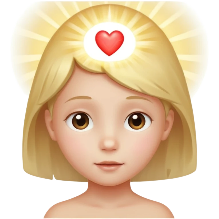 child’s head with a glowing heart inside emoji