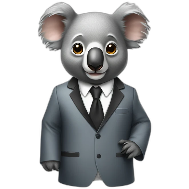 mathematician koala wearing dinner jacket emoji