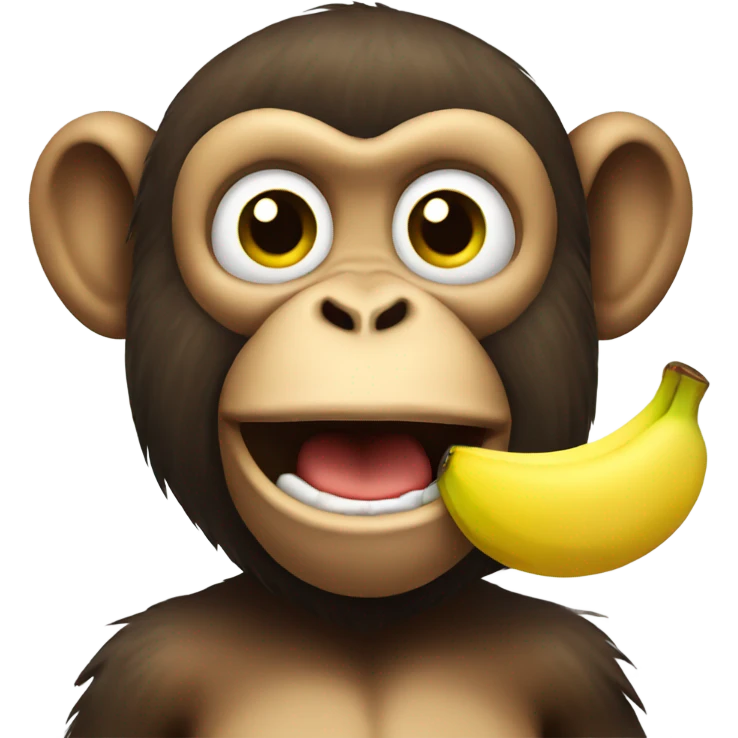 Monkey with banana in mouth  emoji