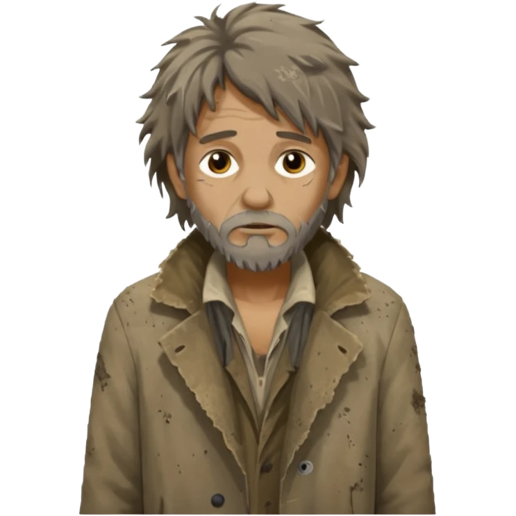 very dirty looking homeless person very very dirty emoji