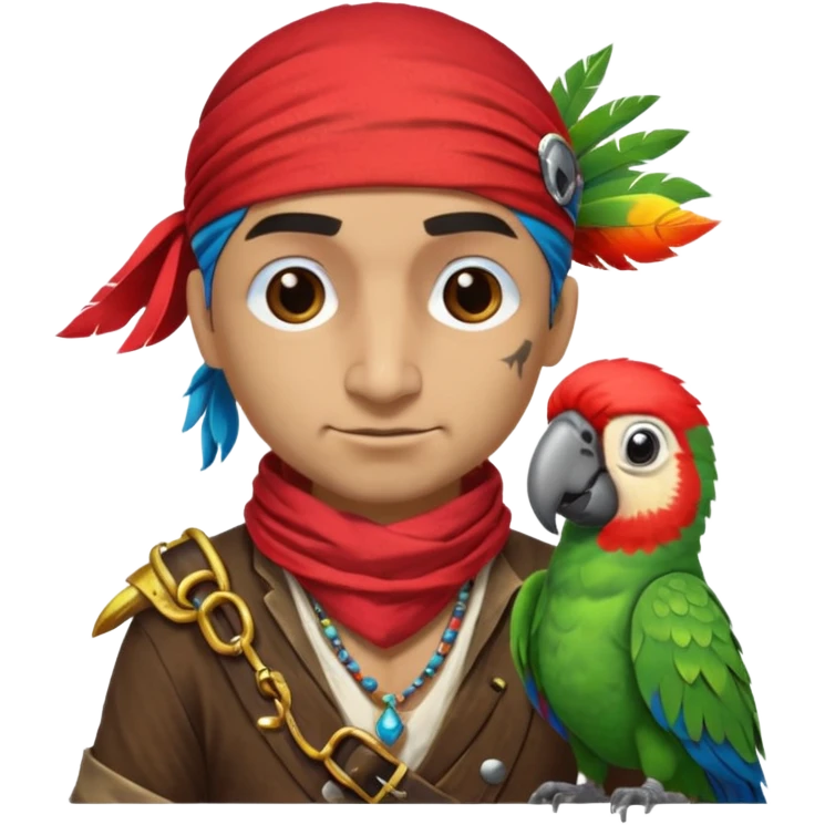pirate and parrot emoji