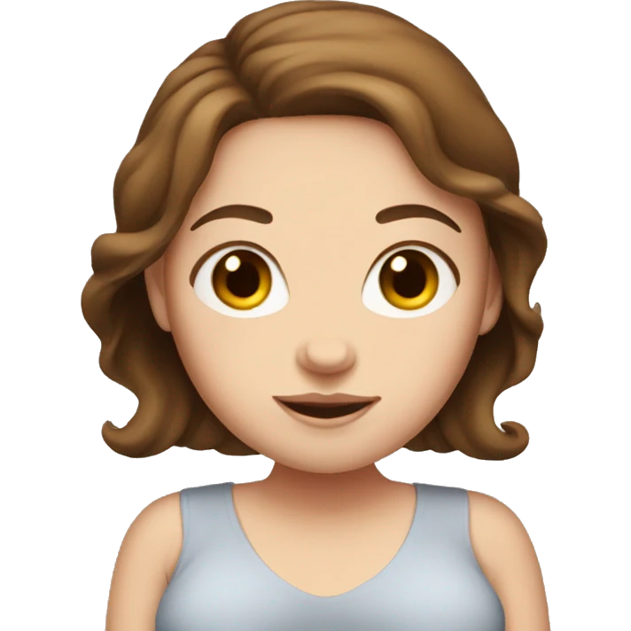 Pregnant white girl with brown hair  emoji