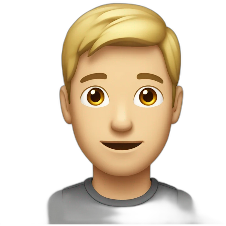 A shy Caucasian Guy with bold cut  emoji
