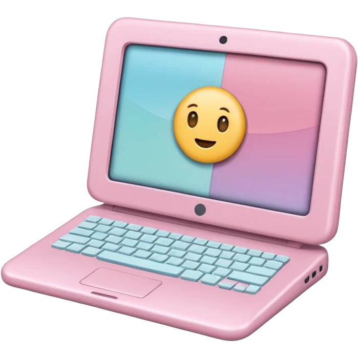 Create a cute, small 3D sticker in a realistic digital illustration style, with soft textures and pastel colors. Object:computer
 emoji