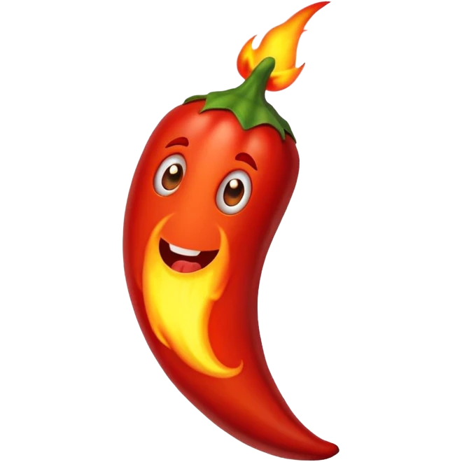red hot chili pepper with fire emoji