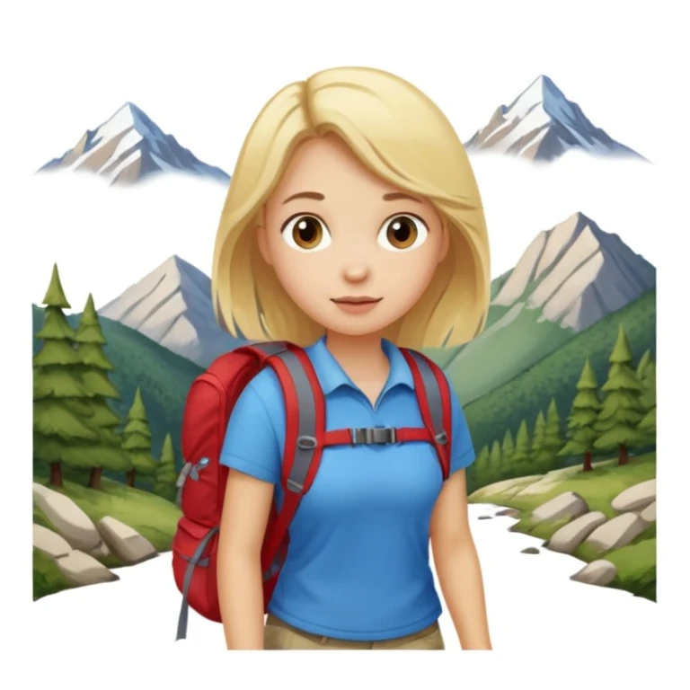girl back packing mountains background  emoji
