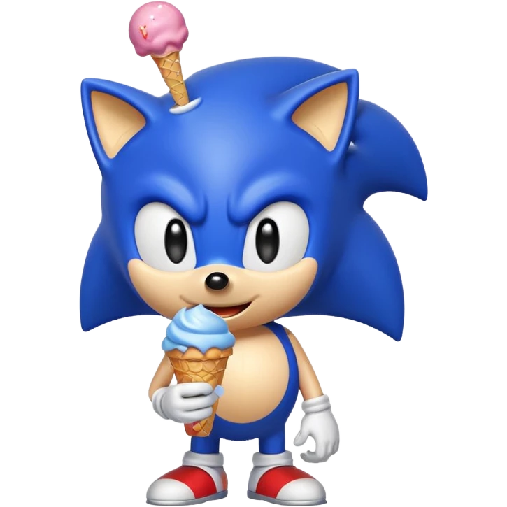 Sonic with ice cream emoji