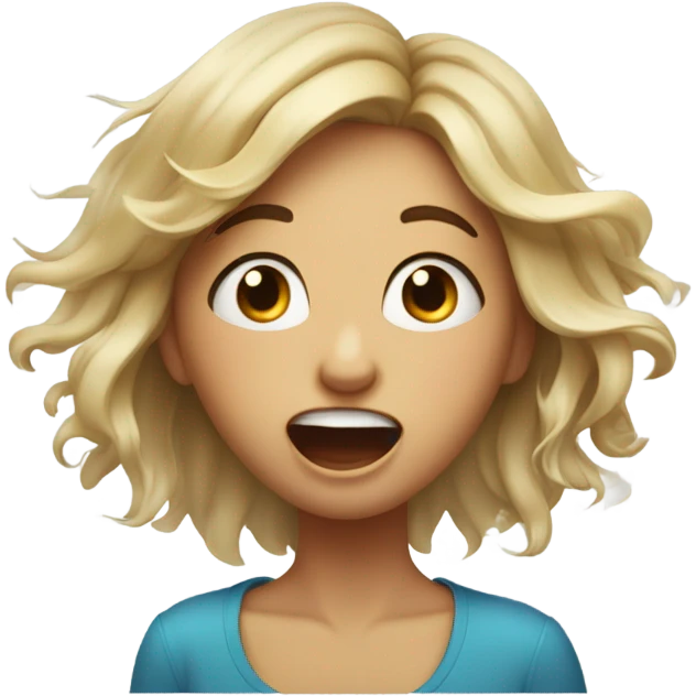 Crying laughing while stressed girl  emoji