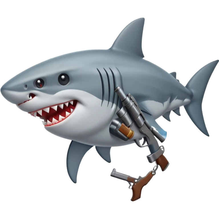 Shark wit a gun emoji