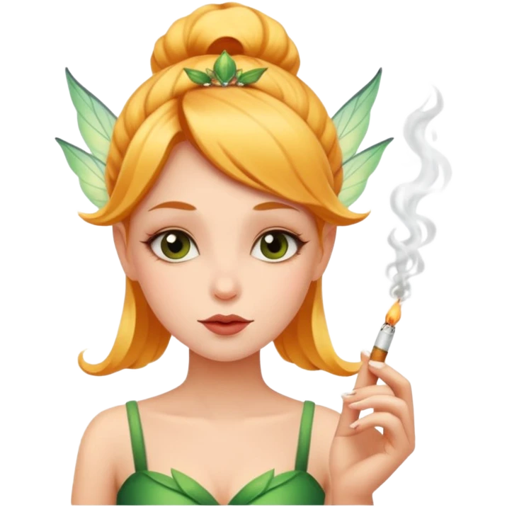 a beautiful fairy smoking a cigarette  emoji