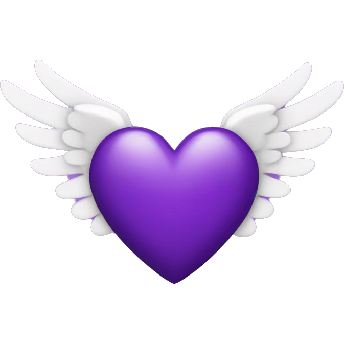 Purple heart with angle wings emoji