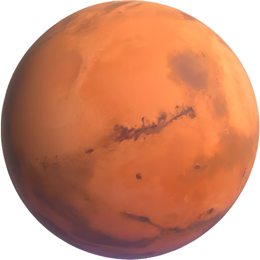 Mars planet with surface details emoji