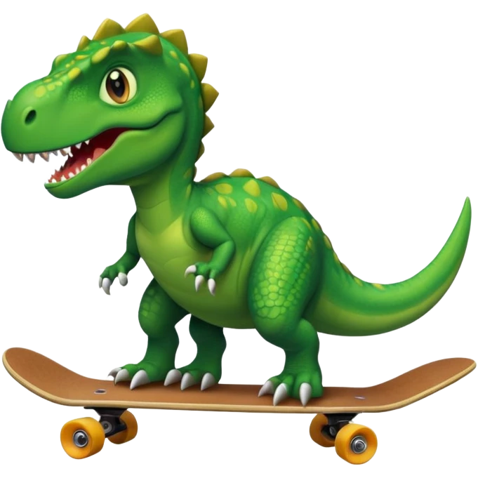 Dinosaur on a skateboard emoji