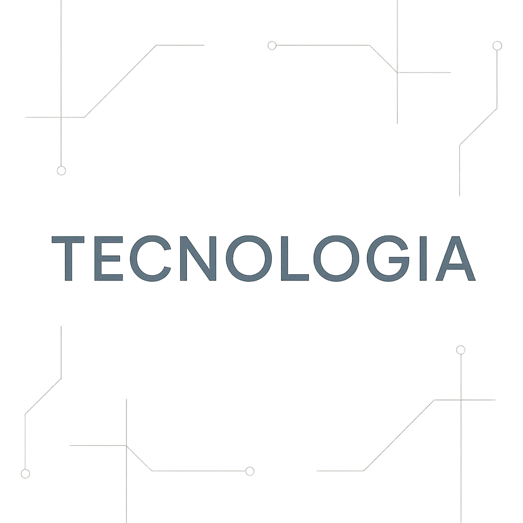 the word 'tecnologia' in a minimalist, clean tech-inspired design emoji