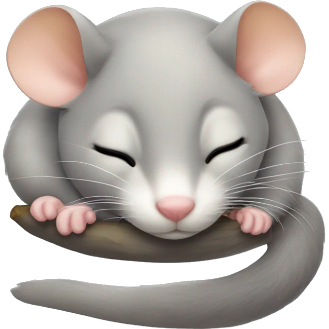 sleeping grey dormouse emoji
