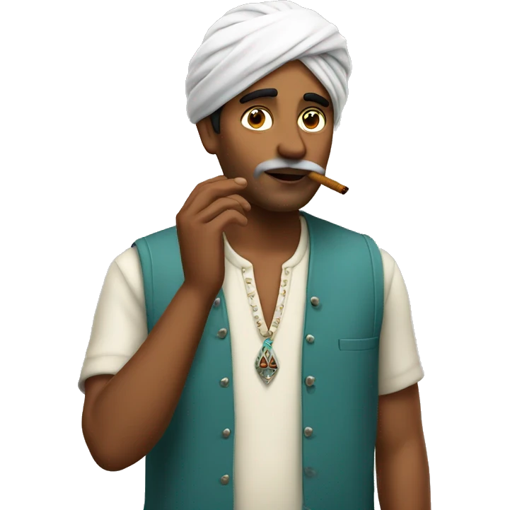 Indian guy smoking emoji