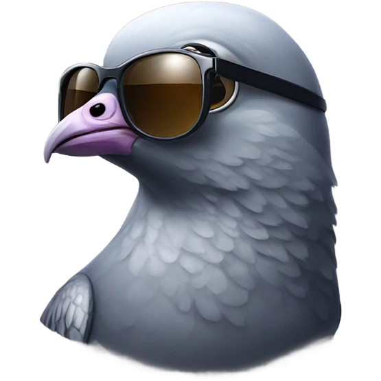 Pigeon with sunglasses  emoji