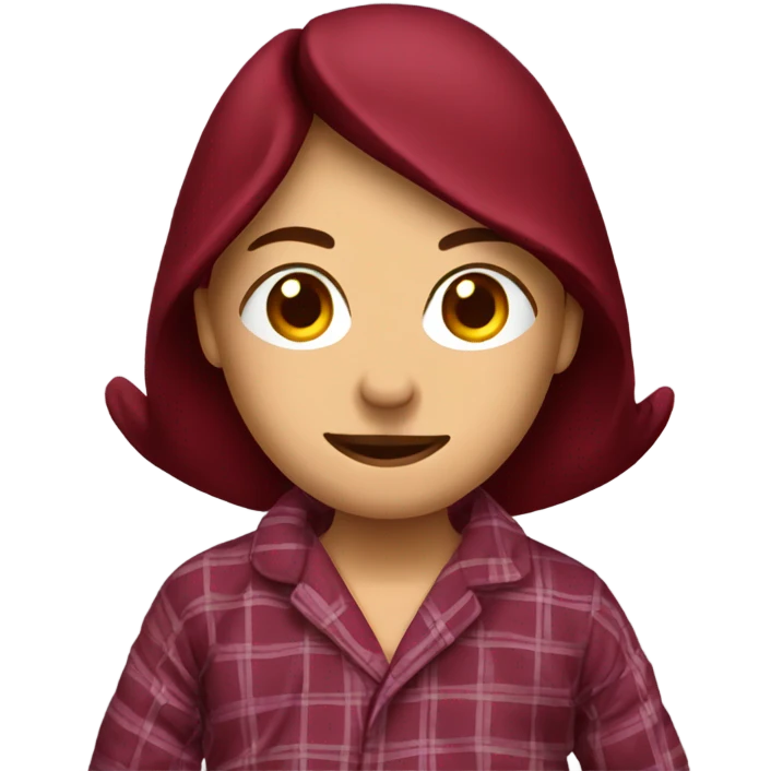 Plaided burgundy pyjama  emoji