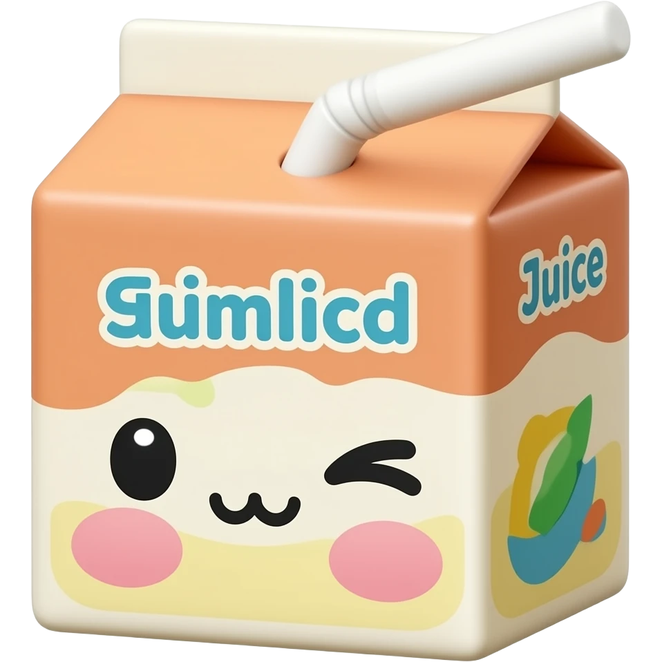 Kawaii juice box giving a side eye emoji