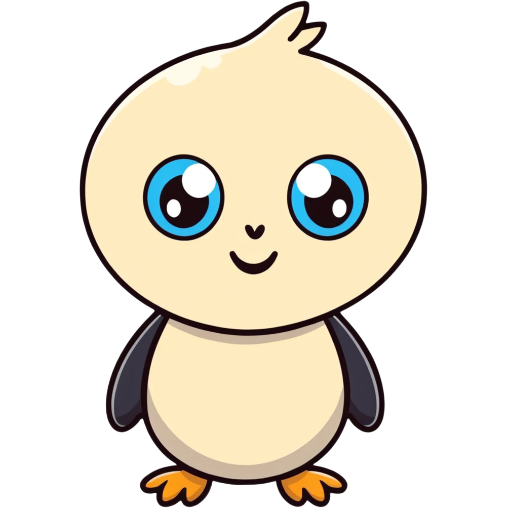 playful cartoon character, bright colors, big expressive eyes emoji