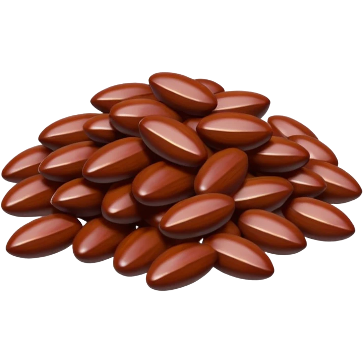 candied almonds with a glossy dark red candy coating, simple and expressive emoji