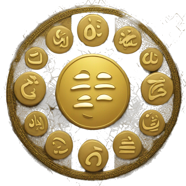 A gold coin with an islamic pattern on it emoji