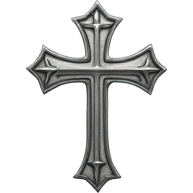 Silver gothic cross emoji