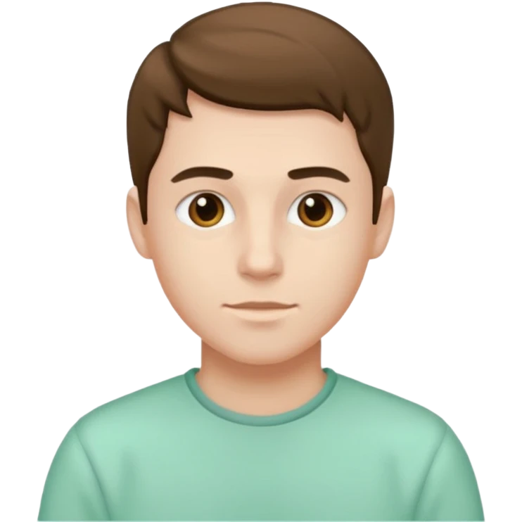 민트색 옷을 입고 있는 젊은 남성 emoji