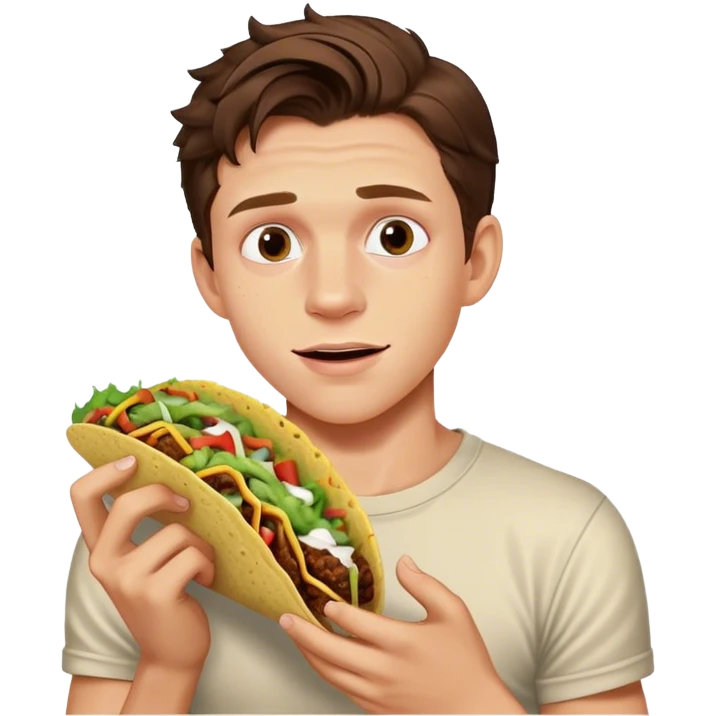 Tom Holland eating tacos  emoji