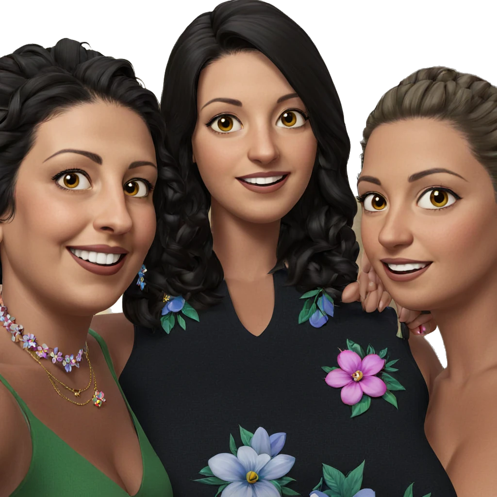 girls with flower jewelry emoji