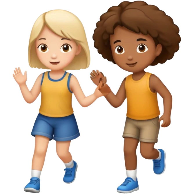 Two kids playing  emoji