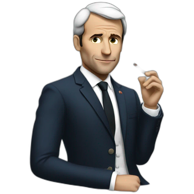 macron smoking emoji