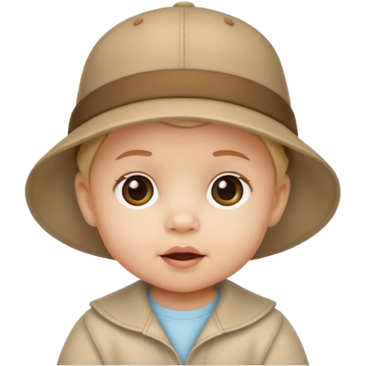 baby unique looking with hat emoji