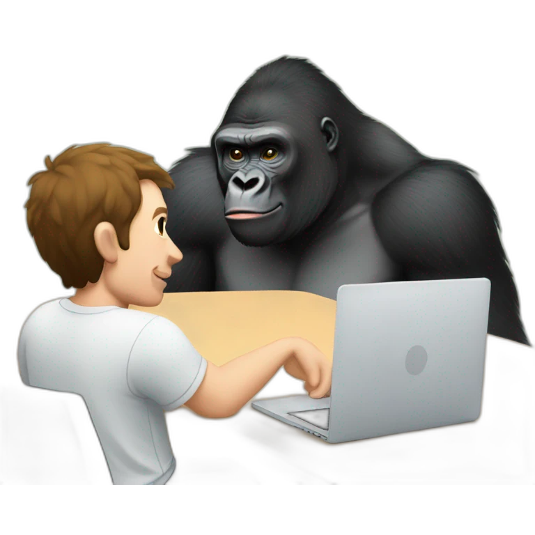 Gorilla meeting Mark Zuckerberg emoji